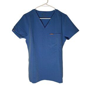 Figs Catarina Slim One-Pocket Scrub Top Women's Size Medium in Blue - EUC!